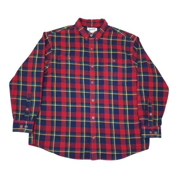 Duluth Trading Co Mens XL Plaid Flannel Shirt Relaxed Fit Under Arm Gusset - Picture 5 of 12